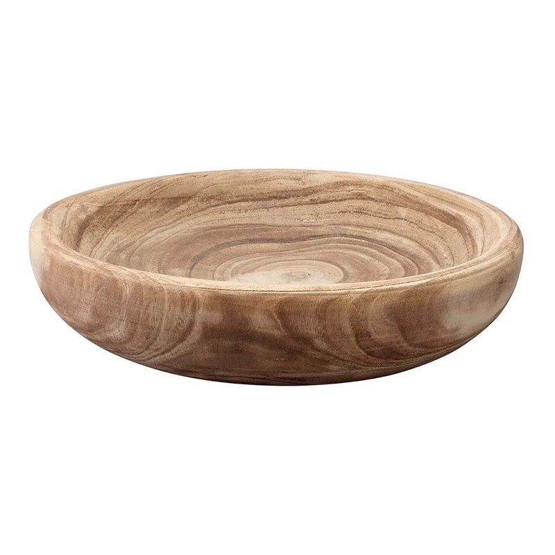 J&D Designs Co Laurel Small Transitional Wood Bowl in Natural Finish