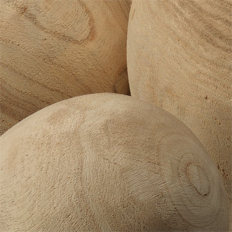 J&D Designs Co Malibu Coastal Wood Balls in Natural (Set of 3)