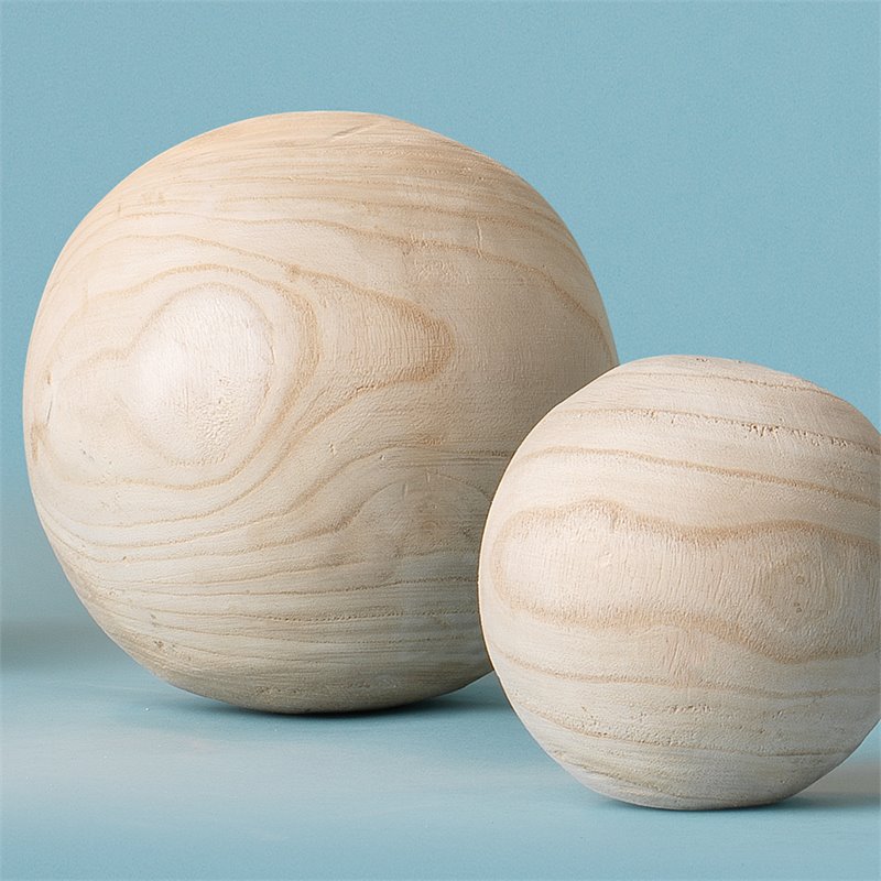 J&D Designs Co Malibu Coastal Wood Balls in Natural (Set of 3)