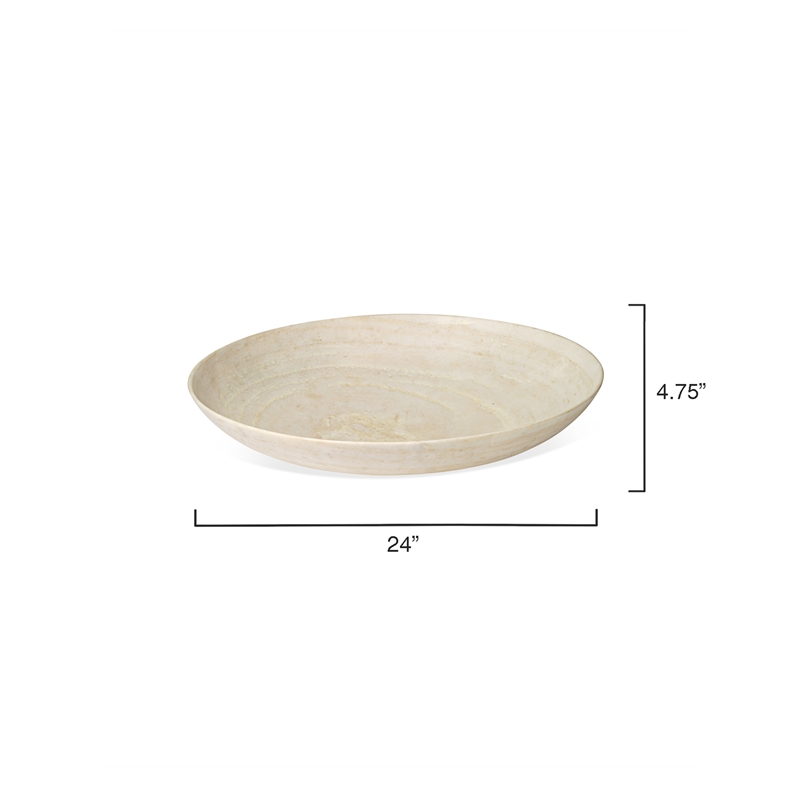 J&D Designs Co Extra Large Contemporary Marble Bowl in White
