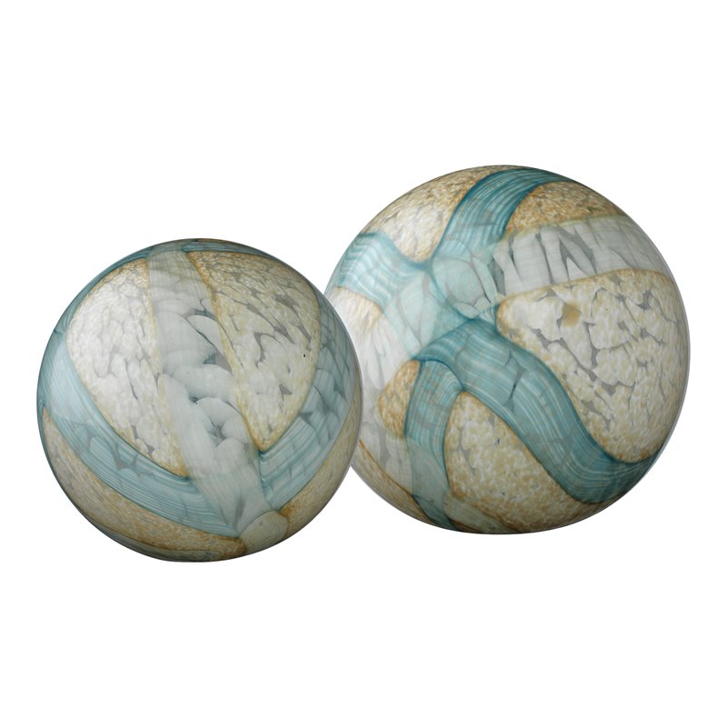 J&D Designs Co Cosmos Large Coastal Glass Balls in Multi-Color