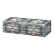 J&D Designs Co Rorschach Long Transitional Wood Box in Indigo Blue