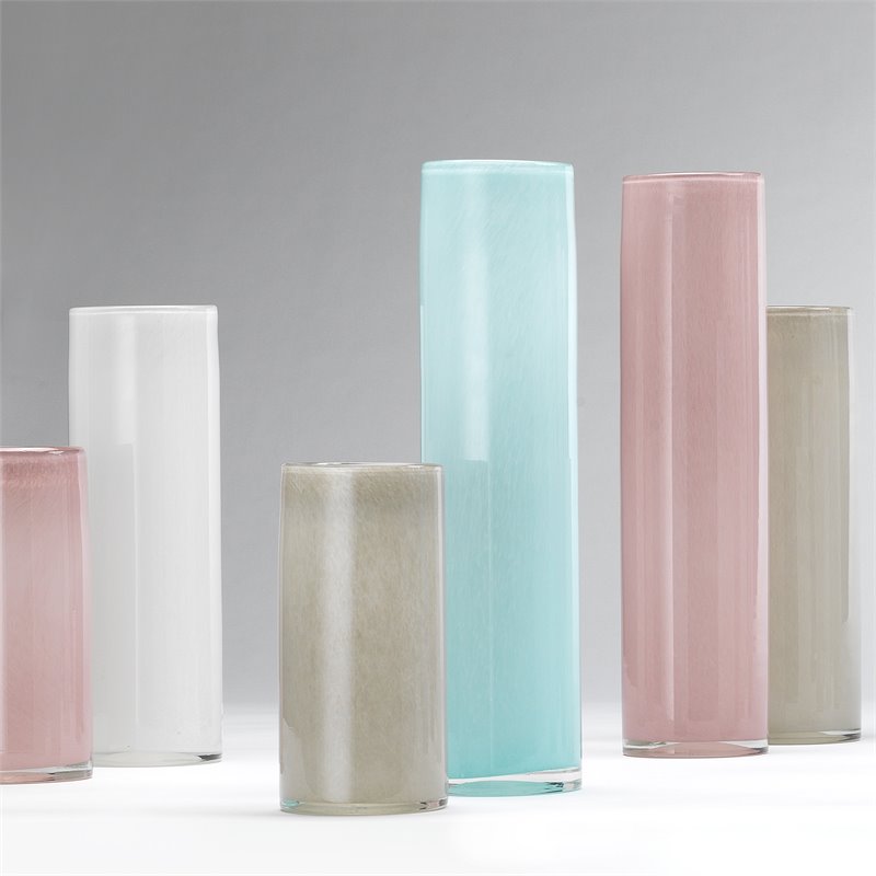 J&D Designs Co Gwendolyn Coastal Glass Hand Blown Vases in Gray (Set of 3)