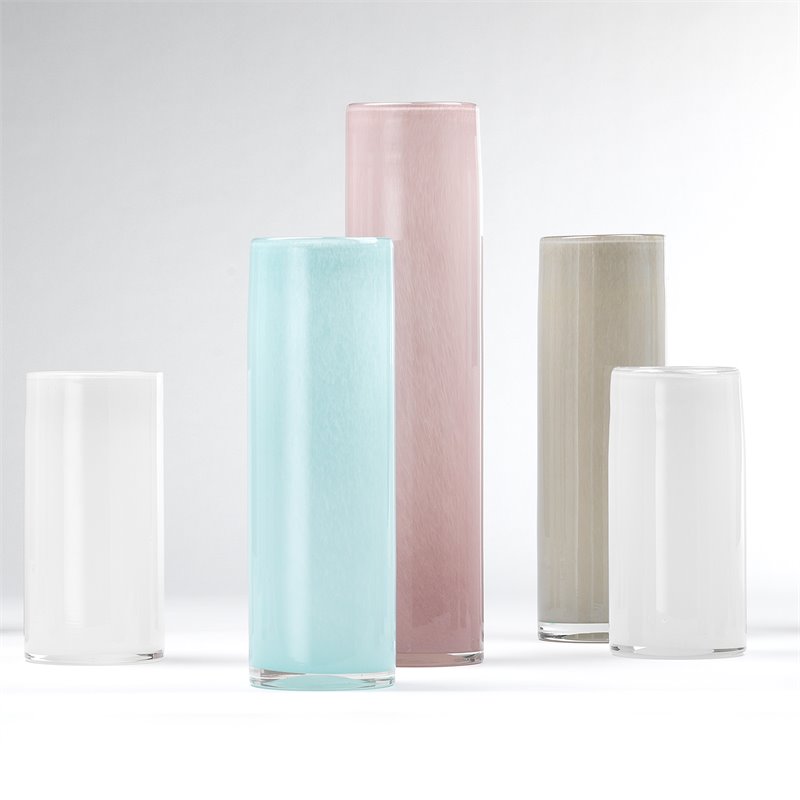 J&D Designs Co Gwendolyn Coastal Glass Hand Blown Vases in Gray (Set of 3)
