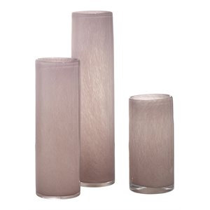 J&D Designs Co Gwendolyn Coastal Glass Hand Blown Vases in Pink (Set of 3)