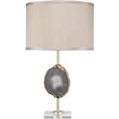 J&D Designs Co Agate Slice Transitional Metal Table Lamp in Natural