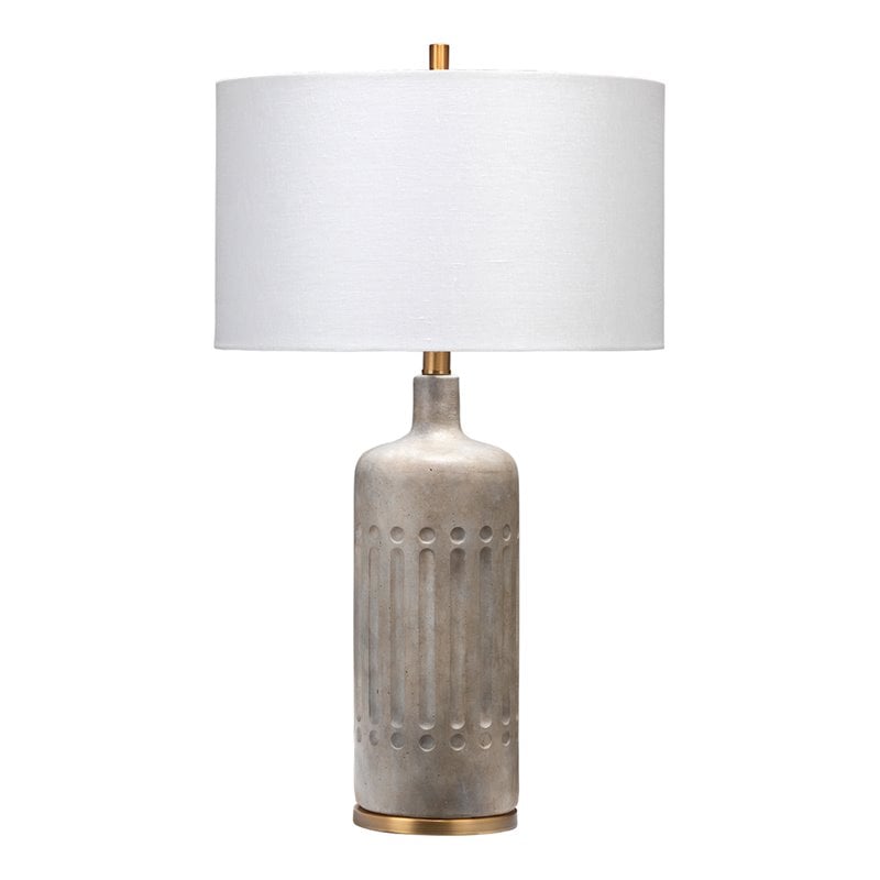 J&D Designs Co Annex Modern Metal and Cement Table Lamp in Gray/Antique Brass