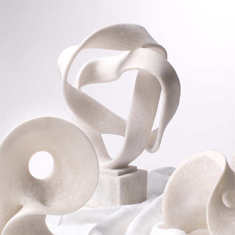 J&D Designs Co Intertwined Modern Polyresin Object on Stand in White