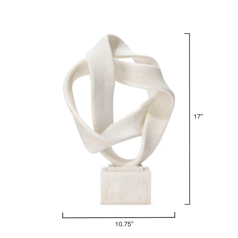 J&D Designs Co Intertwined Modern Polyresin Object on Stand in White