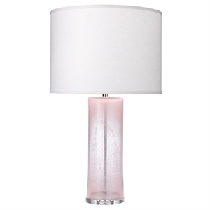 J&D Designs Co Dahlia Modern Glass Table Lamp in Pink Finish