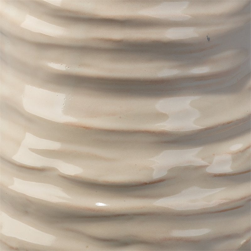 J&D Designs Co Large Transitional Ceramic Marine Vase in Beige