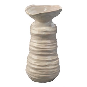 J&D Designs Co Large Transitional Ceramic Marine Vase in Beige