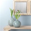 J&D Designs Co Minx Contemporary Glass Decorative Vases in Blue (Set of 2)