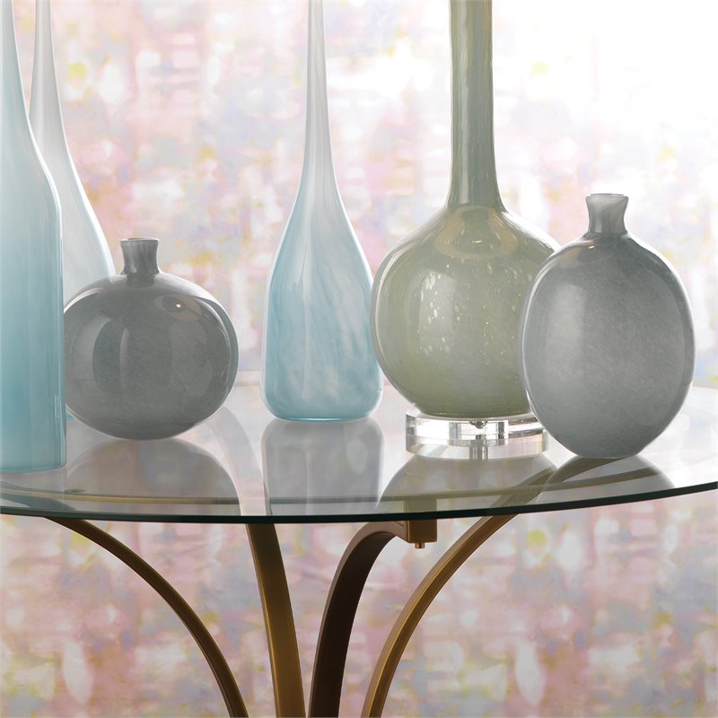 J&D Designs Co Minx Contemporary Glass Decorative Vases in Blue (Set of 2)