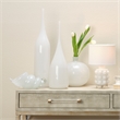 J&D Designs Co Minx Contemporary Glass Decorative Vases in White (Set of 2)