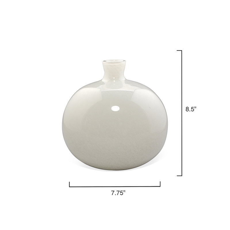 J&D Designs Co Minx Contemporary Glass Decorative Vases in White (Set of 2)