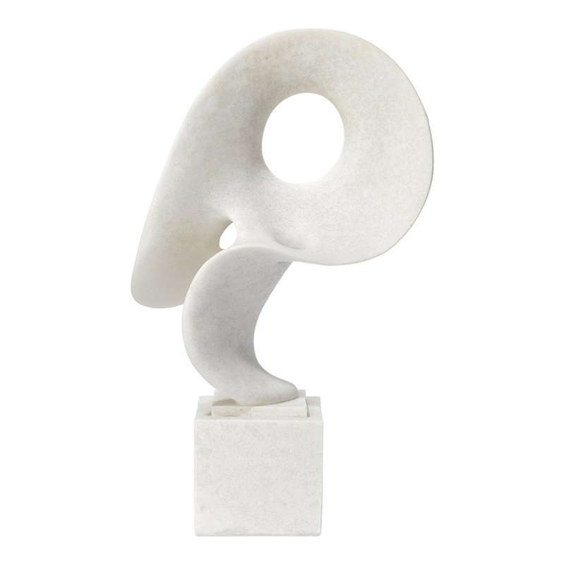 J&D Designs Co Obscure Modern Polyresin Object on Stand in White