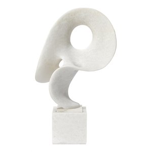 J&D Designs Co Obscure Modern Polyresin Object on Stand in White