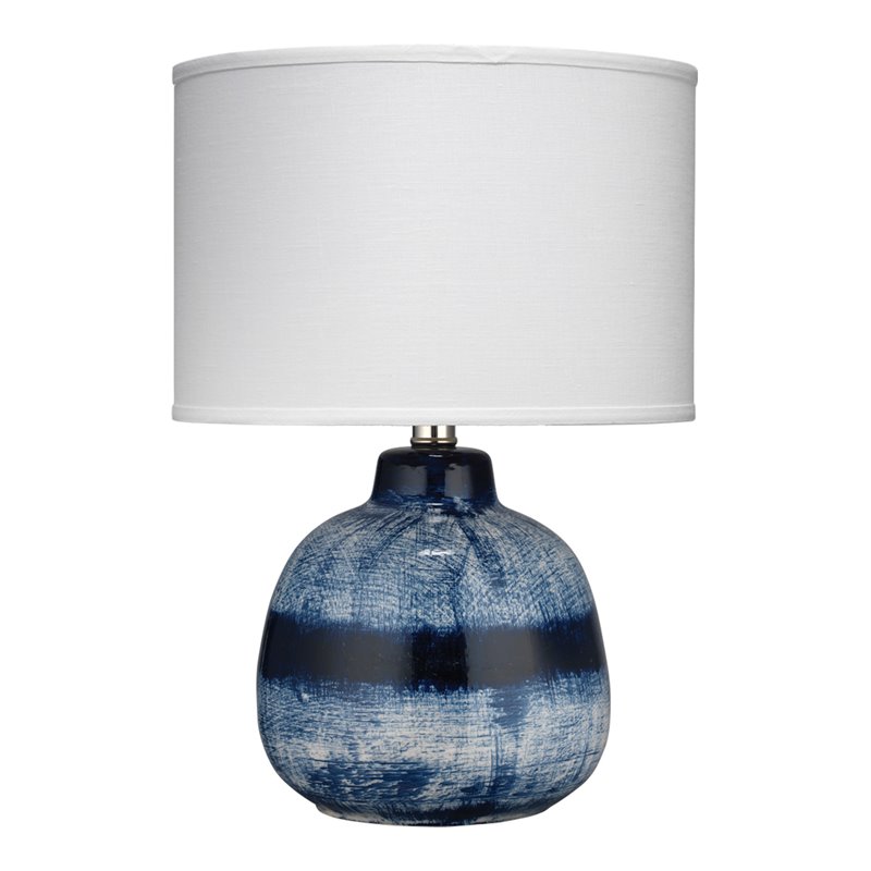 J&D Designs Co Small Coastal Ceramic Batik Table Lamp in Blue