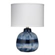 J&D Designs Co Small Coastal Ceramic Batik Table Lamp in Blue