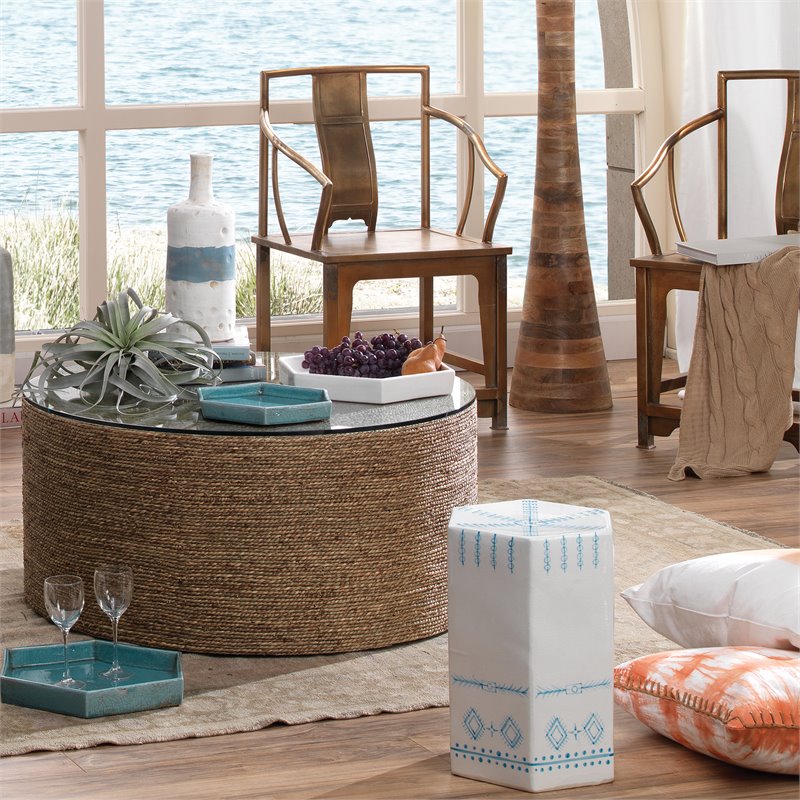 J&D Designs Co Coastal Ceramic Sedona Vessels in Blue (Set of 3)