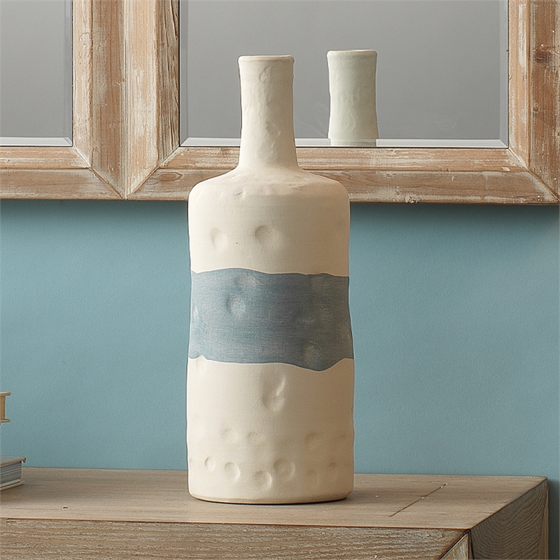 J&D Designs Co Coastal Ceramic Sedona Vessels in Blue (Set of 3)
