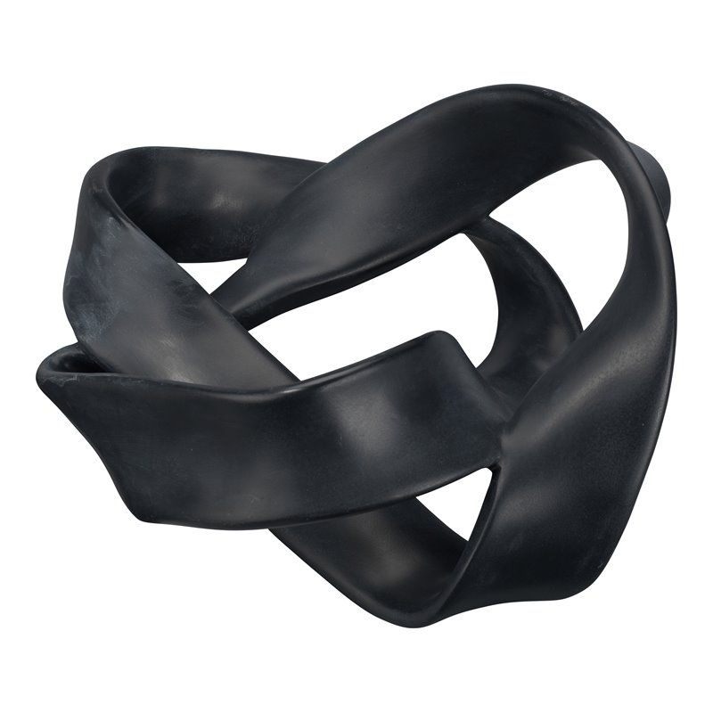 J&D Designs Co Modern Resin Tangled Table Object in Black Finish