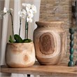 J&D Designs Co Topanga Coastal Wood Vase with Grain Pattern in Natural