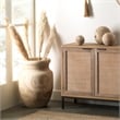 J&D Designs Co Topanga Coastal Wood Vase with Grain Pattern in Natural
