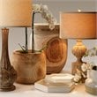 J&D Designs Co Topanga Coastal Wood Vase with Grain Pattern in Natural