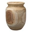 J&D Designs Co Topanga Coastal Wood Vase with Grain Pattern in Natural