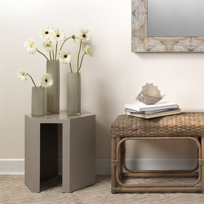 J&D Designs Co Coastal Style Glass Triton Shell in Warm Gray Finish
