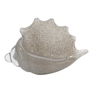 J&D Designs Co Coastal Style Glass Triton Shell in Warm Gray Finish
