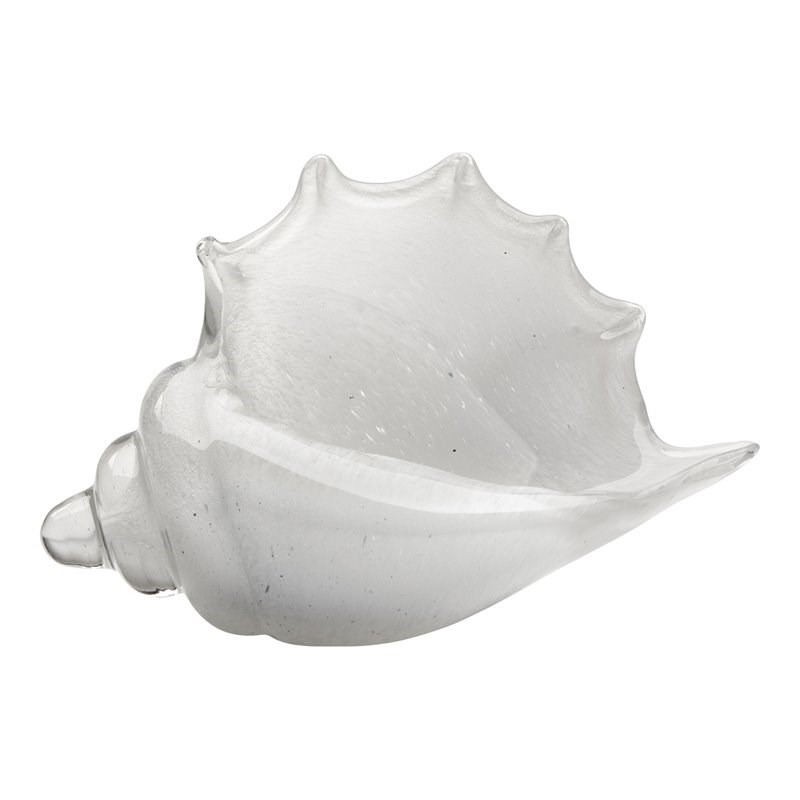 J&D Designs Co Coastal Style Glass Triton Shell in White Finish