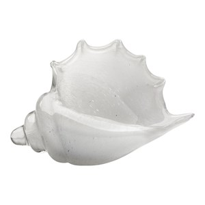 J&D Designs Co Coastal Style Glass Triton Shell in White Finish