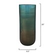 J&D Designs Co Large Contemporary Glass Vapor Vase in Metallic Aqua Blue