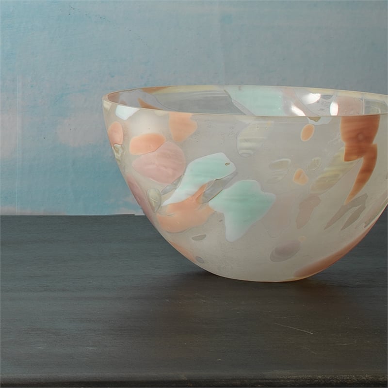 Jamie Young Co Watercolor Medium Modern Glass Bowl in Multi-Color