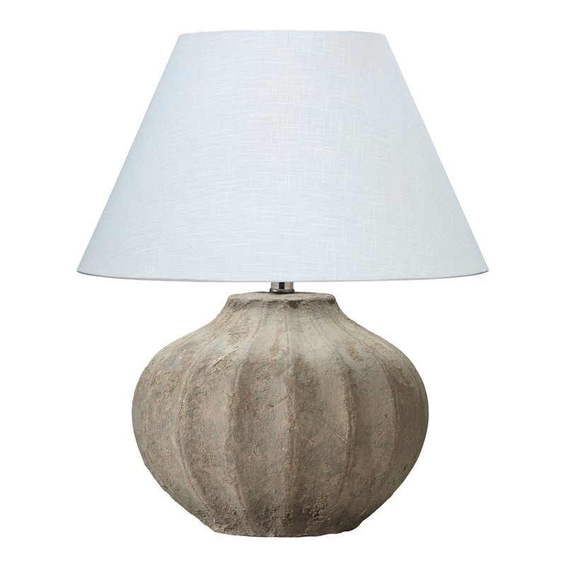 J&D Designs Co Clamshell Transitional Ceramic Table Lamp in Brown