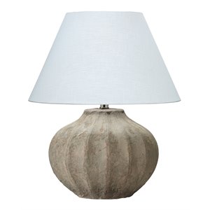 J&D Designs Co Clamshell Transitional Ceramic Table Lamp in Brown
