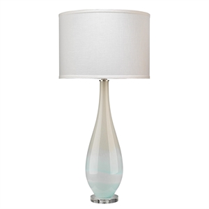 J&D Designs Co Dewdrop Transitional Glass Table Lamp in Blue