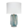 J&D Designs Co Helen Coastal Glass and Acrylic Table Lamp in Pale Blue