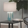 J&D Designs Co Helen Coastal Glass and Acrylic Table Lamp in Pale Blue