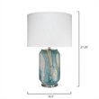 J&D Designs Co Helen Coastal Glass and Acrylic Table Lamp in Pale Blue