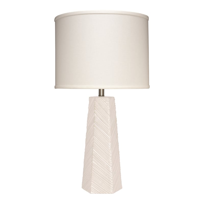 J&D Designs Co Transitional Ceramic High Rise Table Lamp in Cream