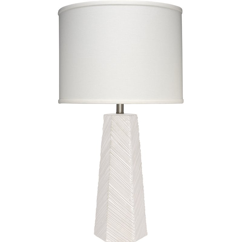 J&D Designs Co Transitional Ceramic High Rise Table Lamp in Cream