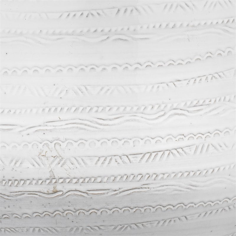 J&D Designs Co Small Transitional Ceramic Trace Table Lamp in White