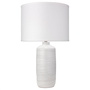 J&D Designs Co Trace Traditional Ceramic Table Lamp in White