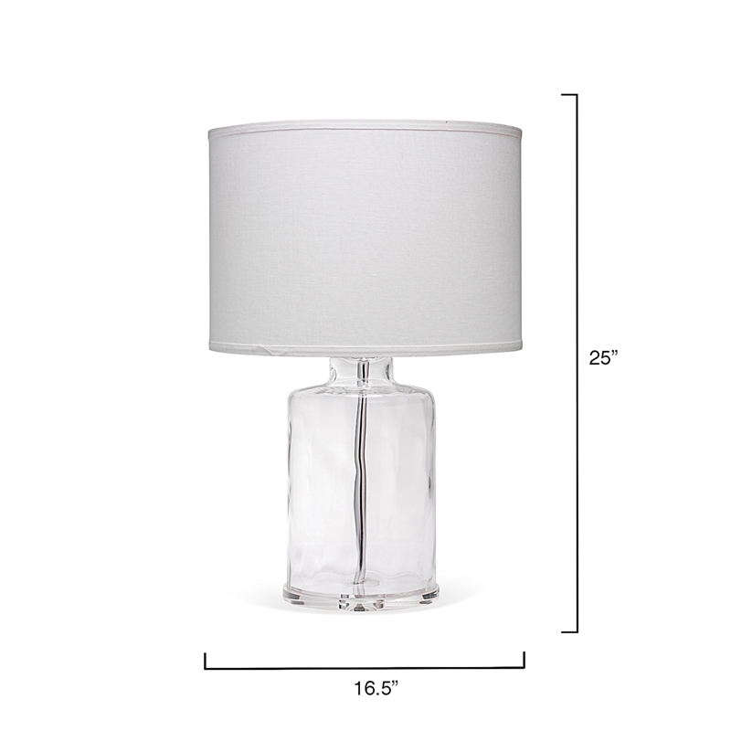 J&D Designs Co Napa Transitional Glass Table Lamp in Clear Finish