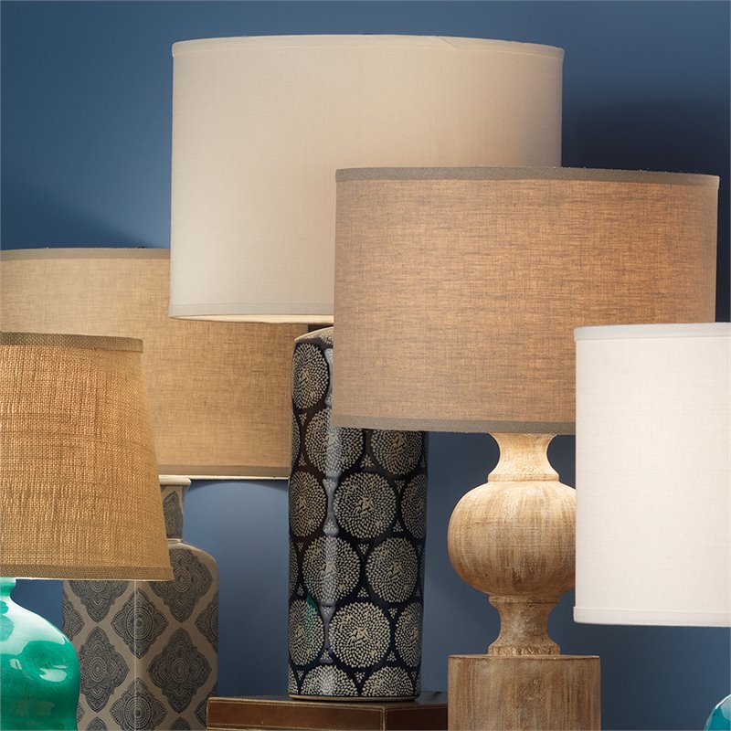 J&D Designs Co Neva Coastal Ceramic Table Lamp with Linen Shade in Blue