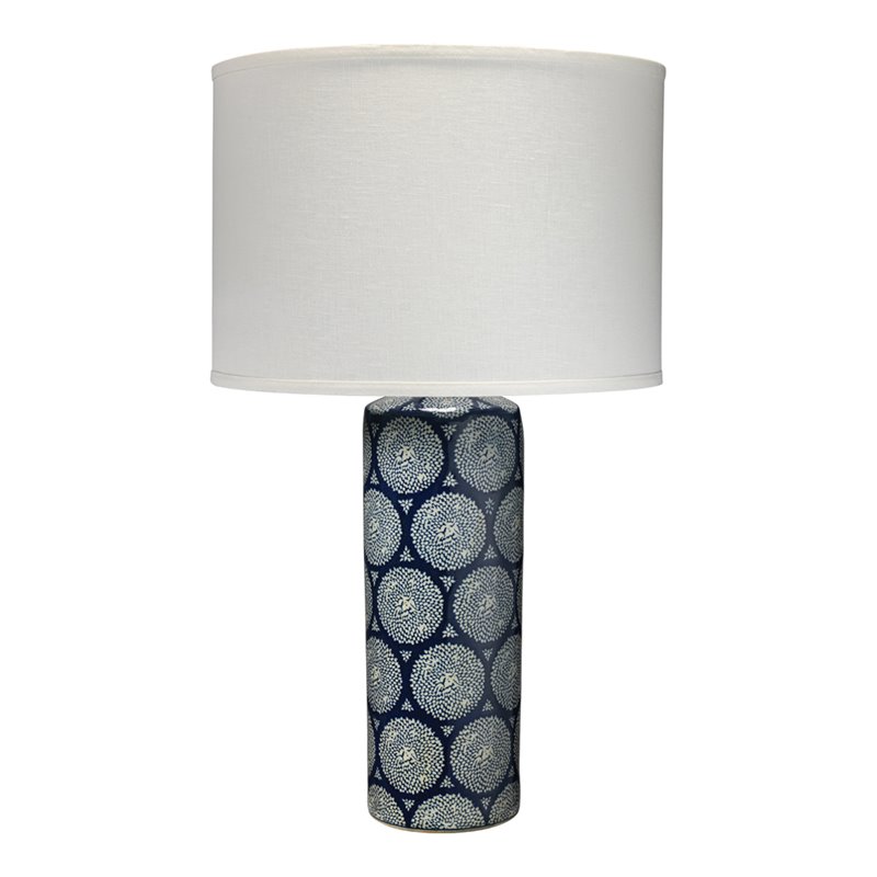 J&D Designs Co Neva Coastal Ceramic Table Lamp with Linen Shade in Blue